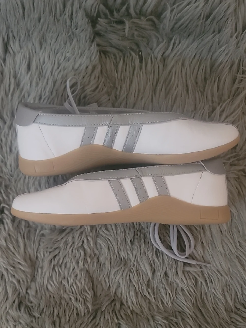 adidas Women's White and Gray Slip-On Ballet Flats - Picture 5 of 10